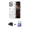 MARSİLYAN™- iPhone 15 Pro Max Kılıf Yörünge Form - Siyah Bilvis 5in1 5D Magic Hayalet Cam Ekran Koruyucu + Raze Metal Kamera Lens - TMGI