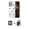 MARSİLYAN™- iPhone 15 Pro Max Kılıf Yörünge Form - Siyah Vanessa Magic Cam + PVD Metal Kamera Lens - GI