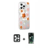 MARSİLYAN™- iPhone 15 Pro Max Kılıf Yörünge Işık Prime - Şeffaf 360 Full Body Arka Koruyucu + PVD Metal Kamera Lens - LT