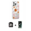 MARSİLYAN™- iPhone 15 Pro Max Kılıf Yörünge Işık Prime - Şeffaf 360 Full Body Arka Koruyucu + PVD Metal Kamera Lens - TU