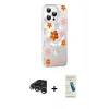 MARSİLYAN™- iPhone 15 Pro Max Kılıf Yörünge Işık Prime - Şeffaf Pasifik Cam Ekran Koruyucu + Raze Metal Kamera Lens - GS