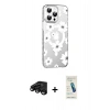 MARSİLYAN™- iPhone 15 Pro Max Kılıf Yörünge Işık Prime - Şeffaf Pasifik Cam Ekran Koruyucu + Raze Metal Kamera Lens - SH