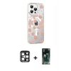 MARSİLYAN™- iPhone 15 Pro Max Kılıf Yörünge Işık Prime - Siyah 360 Mat Full Body Arka Koruyucu + PVD Metal Kamera Lens - LT