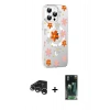 MARSİLYAN™- iPhone 15 Pro Max Kılıf Yörünge Işık Prime - Siyah 360 Mat Full Body Arka Koruyucu + Raze Metal Kamera Lens - GS