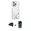 MARSİLYAN™- iPhone 15 Pro Max Kılıf Yörünge Işık Prime - Siyah 360 Mat Full Body Arka Koruyucu + Raze Metal Kamera Lens - GS