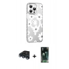 MARSİLYAN™- iPhone 15 Pro Max Kılıf Yörünge Işık Prime - Siyah 360 Mat Full Body Arka Koruyucu + Raze Metal Kamera Lens - LT