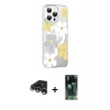 MARSİLYAN™- iPhone 15 Pro Max Kılıf Yörünge Işık Prime - Siyah 360 Mat Full Body Arka Koruyucu + Raze Metal Kamera Lens - GS
