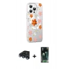 MARSİLYAN™- iPhone 15 Pro Max Kılıf Yörünge Işık Prime - Siyah 360 Mat Full Body Arka Koruyucu + Raze Metal Kamera Lens - LT