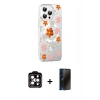 MARSİLYAN™- iPhone 15 Pro Max Kılıf Yörünge Işık Prime - Siyah 3D Antistatik Hayalet Cam Ekran Koruyucu + PVD Metal Kamera Lens - TU
