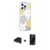 MARSİLYAN™- iPhone 15 Pro Max Kılıf Yörünge Işık Prime - Siyah 3D Antistatik Hayalet Cam Ekran Koruyucu + Raze Metal Kamera Lens - TMGI