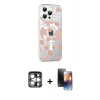 MARSİLYAN™- iPhone 15 Pro Max Kılıf Yörünge Işık Prime - Siyah 3D Antistatik Mat Seramik Nano Ekran Koruyucu + PVD Metal Kamera Lens - GS