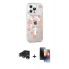 MARSİLYAN™- iPhone 15 Pro Max Kılıf Yörünge Işık Prime - Siyah 3D Antistatik Mat Seramik Nano Ekran Koruyucu + Raze Metal Kamera Lens - GS