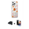 MARSİLYAN™- iPhone 15 Pro Max Kılıf Yörünge Işık Prime - Siyah 3D Antistatik Mat Seramik Nano Ekran Koruyucu + Raze Metal Kamera Lens - LT