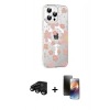 MARSİLYAN™- iPhone 15 Pro Max Kılıf Yörünge Işık Prime - Siyah 3D Antistatik Mat Seramik Nano Ekran Koruyucu + Siyah Raze Metal Kamera Lens