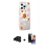 MARSİLYAN™- iPhone 15 Pro Max Kılıf Yörünge Işık Prime - Siyah 3D Antistatik Mat Seramik Nano Ekran Koruyucu + Siyah Raze Metal Kamera Lens