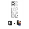 MARSİLYAN™- iPhone 15 Pro Max Kılıf Yörünge Işık Prime - Siyah 3D Antistatik Mat Seramik Nano Ekran Koruyucu + PVD Metal Kamera Lens - SH