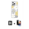 MARSİLYAN™- iPhone 15 Pro Max Kılıf Yörünge Işık Prime - Siyah 3D Antistatik Mat Seramik Nano Ekran Koruyucu + PVD Metal Kamera Lens - GI