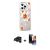 MARSİLYAN™- iPhone 15 Pro Max Kılıf Yörünge Işık Prime - Siyah 3D Antistatik Mat Seramik Nano Ekran Koruyucu + Raze Metal Kamera Lens - GS