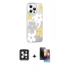 MARSİLYAN™- iPhone 15 Pro Max Kılıf Yörünge Işık Prime - Siyah 3D Antistatik Mat Seramik Nano Ekran Koruyucu + PVD Metal Kamera Lens - SH