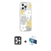 MARSİLYAN™- iPhone 15 Pro Max Kılıf Yörünge Işık Prime - Siyah 3D Antistatik Seramik Nano Ekran Koruyucu + PVD Metal Kamera Lens - LT