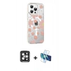 MARSİLYAN™- iPhone 15 Pro Max Kılıf Yörünge Işık Prime - Siyah 3D Antistatik Seramik Nano Ekran Koruyucu + PVD Metal Kamera Lens - SH