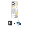 MARSİLYAN™- iPhone 15 Pro Max Kılıf Yörünge Işık Prime - Siyah 3D Antistatik Seramik Nano Ekran Koruyucu + PVD Metal Kamera Lens - SH