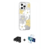 MARSİLYAN™- iPhone 15 Pro Max Kılıf Yörünge Işık Prime - Siyah 3D Antistatik Seramik Nano Ekran Koruyucu + Raze Metal Kamera Lens - TMGI