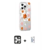 MARSİLYAN™- iPhone 15 Pro Max Kılıf Yörünge Işık Prime - Siyah Bilvis 0.18mm Plus Cam Ekran Koruyucu + PVD Metal Kamera Lens - GS