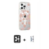 MARSİLYAN™- iPhone 15 Pro Max Kılıf Yörünge Işık Prime - Siyah Bilvis 0.18mm Plus Cam Ekran Koruyucu + PVD Metal Kamera Lens - SH