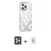 MARSİLYAN™- iPhone 15 Pro Max Kılıf Yörünge Işık Prime - Siyah Bilvis 0.18mm Plus Cam Ekran Koruyucu + PVD Metal Kamera Lens - SH