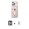 MARSİLYAN™- iPhone 15 Pro Max Kılıf Yörünge Işık Prime - Siyah Bilvis 0.18mm Plus Cam Ekran Koruyucu + PVD Metal Kamera Lens - LT