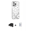 MARSİLYAN™- iPhone 15 Pro Max Kılıf Yörünge Işık Prime - Siyah Bilvis 0.18mm Plus Cam Ekran Koruyucu + Raze Metal Kamera Lens - TMGI