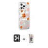 MARSİLYAN™- iPhone 15 Pro Max Kılıf Yörünge Işık Prime - Siyah Bilvis 3D Cam Ekran Koruyucu + PVD Metal Kamera Lens - GI