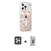 MARSİLYAN™- iPhone 15 Pro Max Kılıf Yörünge Işık Prime - Siyah Bilvis 3D Cam Ekran Koruyucu + PVD Metal Kamera Lens - GI