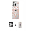 MARSİLYAN™- iPhone 15 Pro Max Kılıf Yörünge Işık Prime - Siyah Bilvis 3D Cam Ekran Koruyucu + PVD Metal Kamera Lens - GS
