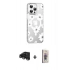 MARSİLYAN™- iPhone 15 Pro Max Kılıf Yörünge Işık Prime - Siyah Bilvis 3D Cam Ekran Koruyucu + Raze Metal Kamera Lens - SH