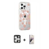 MARSİLYAN™- iPhone 15 Pro Max Kılıf Yörünge Işık Prime - Siyah Bilvis 3D Mat Cam Ekran Koruyucu + Gümüş PVD Metal Kamera Lens
