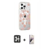 MARSİLYAN™- iPhone 15 Pro Max Kılıf Yörünge Işık Prime - Siyah Bilvis 3D Mat Cam Ekran Koruyucu + PVD Metal Kamera Lens - GI