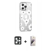 MARSİLYAN™- iPhone 15 Pro Max Kılıf Yörünge Işık Prime - Siyah Bilvis 3D Mat Cam Ekran Koruyucu + PVD Metal Kamera Lens - LT