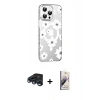 MARSİLYAN™- iPhone 15 Pro Max Kılıf Yörünge Işık Prime - Siyah Bilvis 3D Mat Cam Ekran Koruyucu + Raze Metal Kamera Lens - LT
