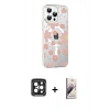 MARSİLYAN™- iPhone 15 Pro Max Kılıf Yörünge Işık Prime - Siyah Bilvis 3D Mat Cam Ekran Koruyucu + PVD Metal Kamera Lens - SH