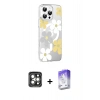 MARSİLYAN™- iPhone 15 Pro Max Kılıf Yörünge Işık Prime - Siyah Bilvis 5in1 3D Magic Cam Ekran Koruyucu + PVD Metal Kamera Lens - GI