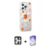 MARSİLYAN™- iPhone 15 Pro Max Kılıf Yörünge Işık Prime - Siyah Bilvis 5in1 3D Magic Cam Ekran Koruyucu + PVD Metal Kamera Lens - GS