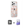MARSİLYAN™- iPhone 15 Pro Max Kılıf Yörünge Işık Prime - Siyah Bilvis 5in1 5D Magic Hayalet Cam Ekran Koruyucu + Gri PVD Metal Kamera Lens