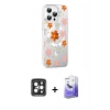 MARSİLYAN™- iPhone 15 Pro Max Kılıf Yörünge Işık Prime - Siyah Bilvis 5in1 5D Magic Hayalet Cam Ekran Koruyucu + Siyah PVD Metal Kamera Lens