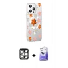 MARSİLYAN™- iPhone 15 Pro Max Kılıf Yörünge Işık Prime - Siyah Bilvis 5in1 5D Magic Hayalet Cam Ekran Koruyucu + PVD Metal Kamera Lens - GS