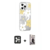 MARSİLYAN™- iPhone 15 Pro Max Kılıf Yörünge Işık Prime - Siyah Bilvis Hayalet Cam Ekran Koruyucu + PVD Metal Kamera Lens - GI
