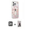 MARSİLYAN™- iPhone 15 Pro Max Kılıf Yörünge Işık Prime - Siyah Bilvis Hayalet Cam Ekran Koruyucu + PVD Metal Kamera Lens - GI