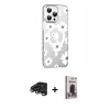 MARSİLYAN™- iPhone 15 Pro Max Kılıf Yörünge Işık Prime - Siyah Bilvis Hayalet Cam Ekran Koruyucu + Raze Metal Kamera Lens - TMGI