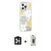 MARSİLYAN™- iPhone 15 Pro Max Kılıf Yörünge Işık Prime - Siyah Bilvis Hayalet Cam Ekran Koruyucu + PVD Metal Kamera Lens - TU